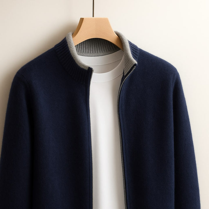 Harvey™ | Elegant Wool Zip Cardigan