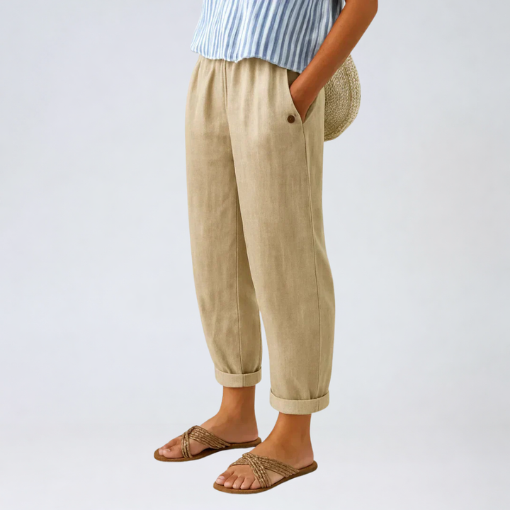 Sharona - Lightweight Linen-Cotton Pants