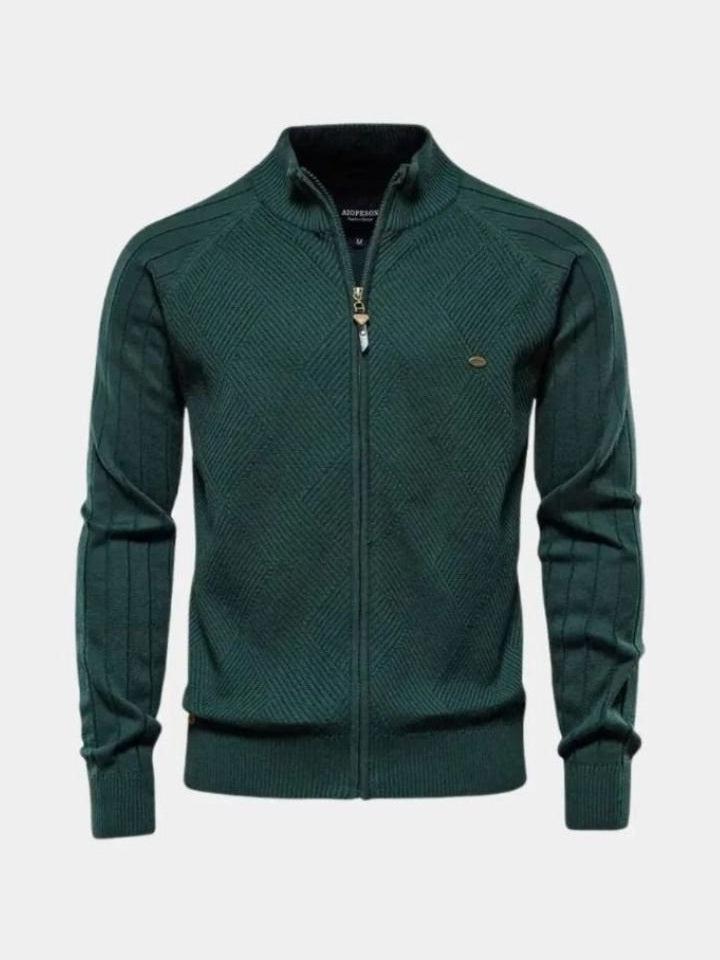 Jacquard™ | Zip-Up Knit Cardigan