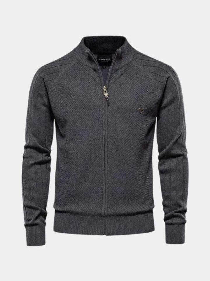 Jacquard™ | Zip-Up Knit Cardigan