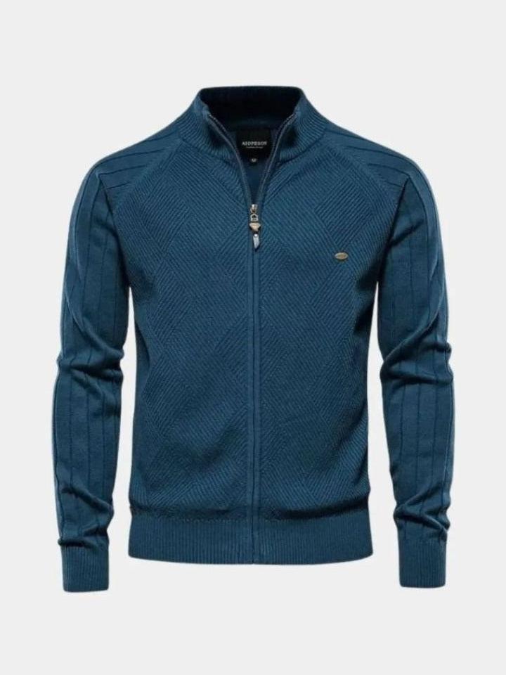 Jacquard™ | Zip-Up Knit Cardigan