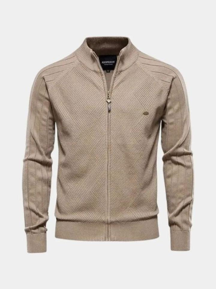 Jacquard™ | Zip-Up Knit Cardigan