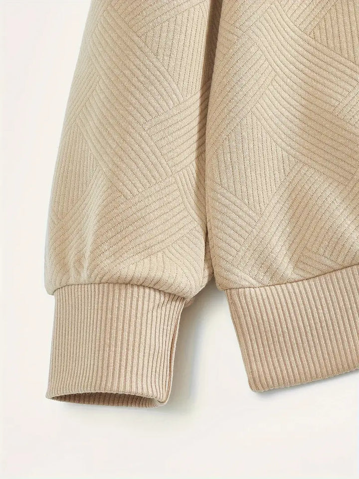 Didier – Vintage Zip-Up Sweater with Geometric Design