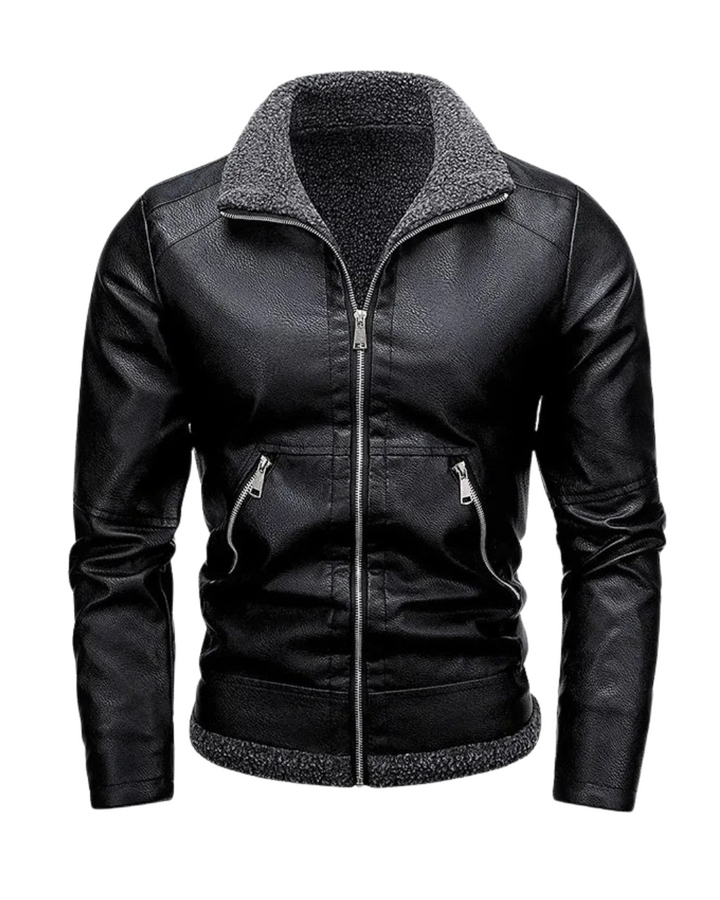 Mateo™ | Elegant Plush Leather Jacket