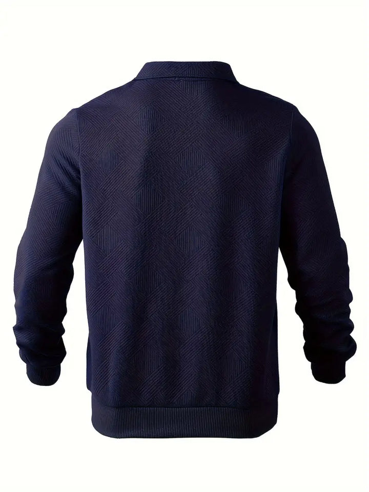 Didier – Vintage Zip-Up Sweater with Geometric Design