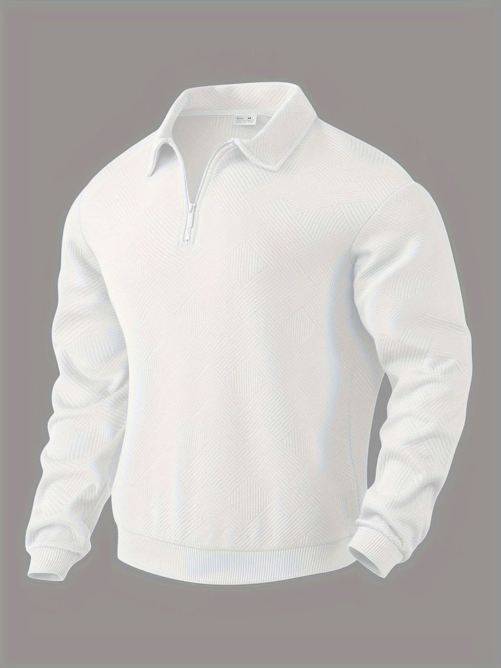 Didier – Vintage Zip-Up Sweater with Geometric Design