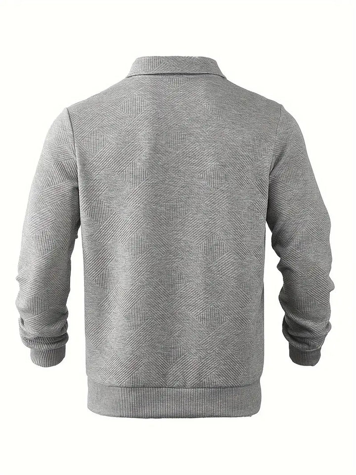 Didier – Vintage Zip-Up Sweater with Geometric Design