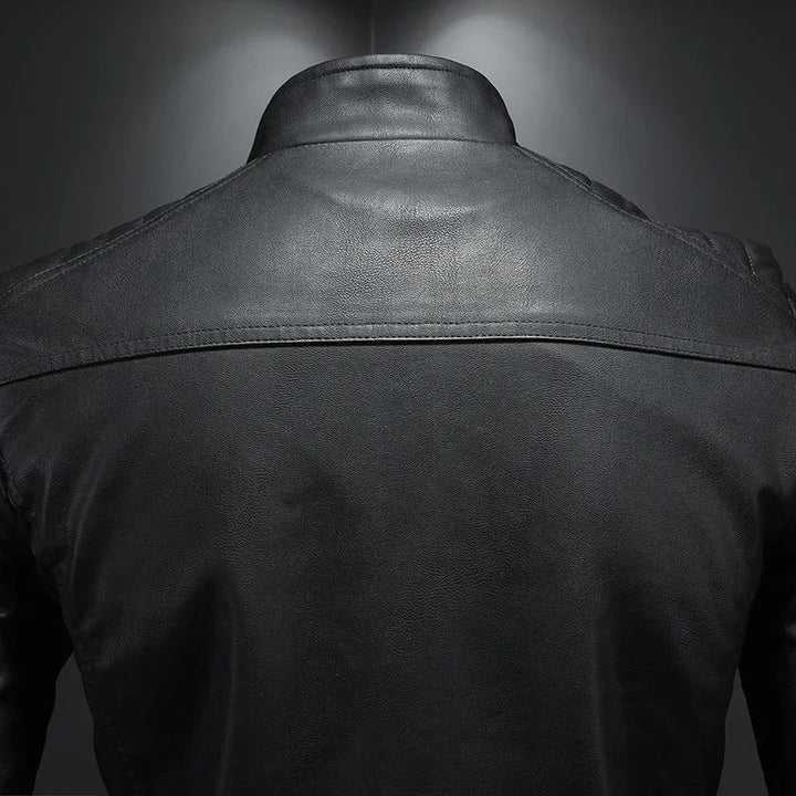 Francisco™ | Leather Vest with Stand Collar