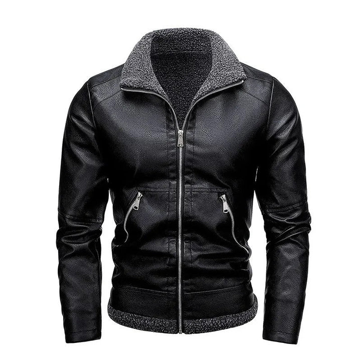 Mateo™ | Elegant Plush Leather Jacket